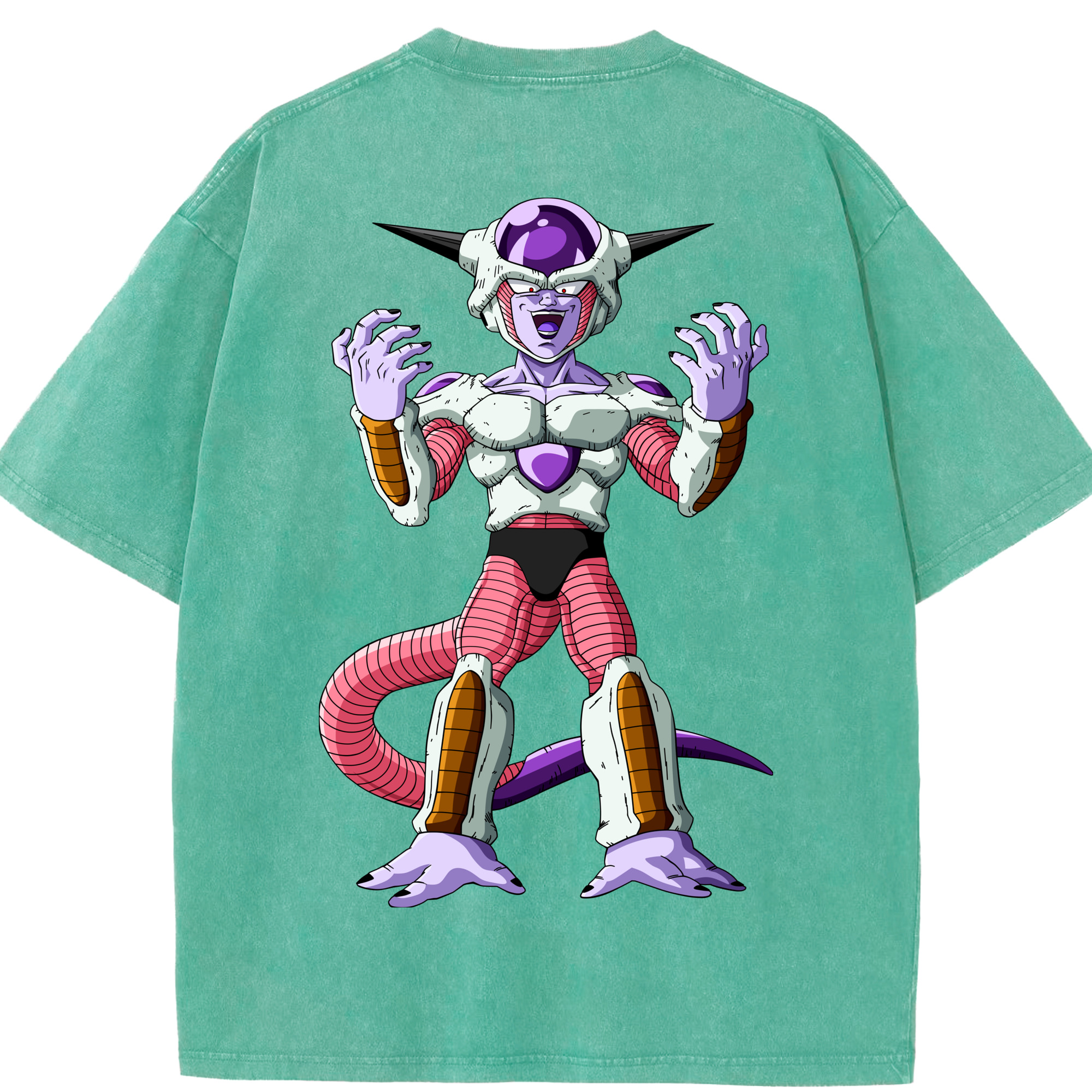 （画像用） ドラゴンボール フリーザ DRAGON BALL Frieza 綿100% ヴィンテージ風 半袖Tシャツ（背面プリント）